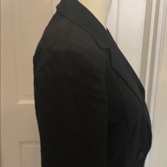 Club Monaco black 3/4 sleeve sateen blazer - Picture 4 of 8
